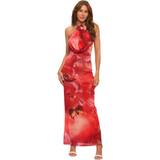 Scarlet Bloom Maxi Dress