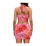 Floral Fantasy Halter Mesh Set