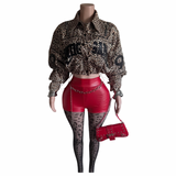 Leopard cropped jacket