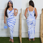 Good energy tie dye dress w/headband
