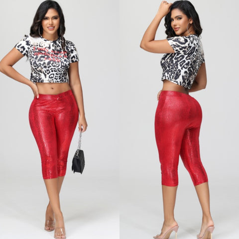 Leopard capri set