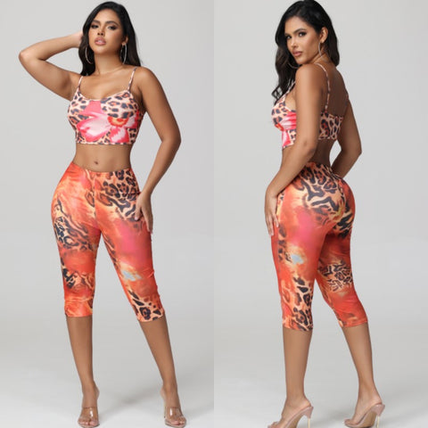 Floral leopard set