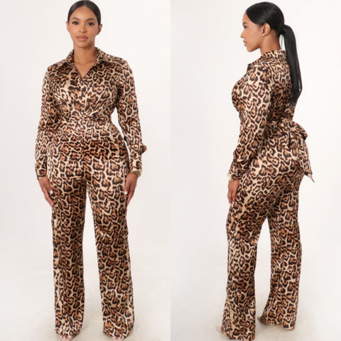 Leopard tie jumper