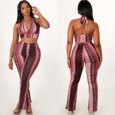 Paisley halter set