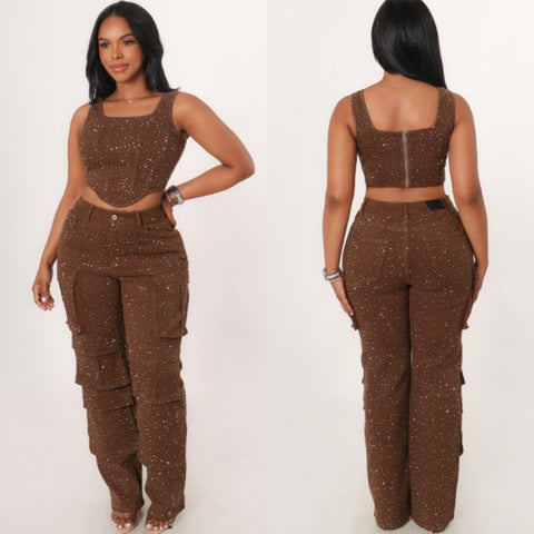 Preety bling denim set