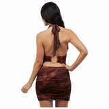 Midnight Mocha Ring-Detail Mini Dress