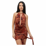 Ember Seduction Beaded Mini Dress