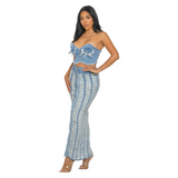 Denim maxi skirt set