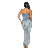 Denim maxi skirt set