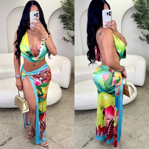 Tropical skirt set