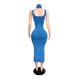 Slits maxi dress w/headband