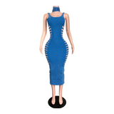 Slits maxi dress w/headband