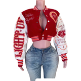 Shine bright varsity crop jacket