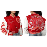 Shine bright varsity crop jacket