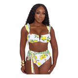Lemon drip ruffle bikini