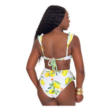 Lemon drip ruffle bikini