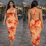 Floral halter dress