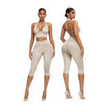 Body Language Lace Up Capri Set