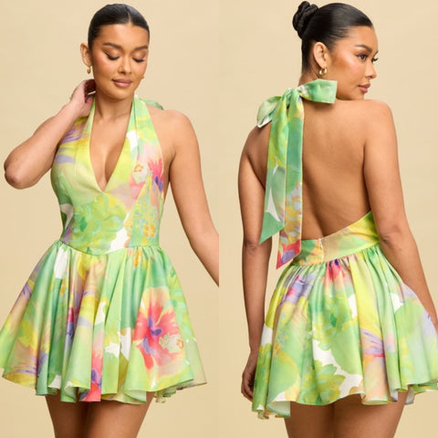 Summer vibes halter dress