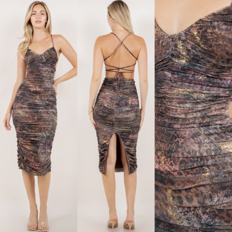 Golden Wild Ruch Dress
