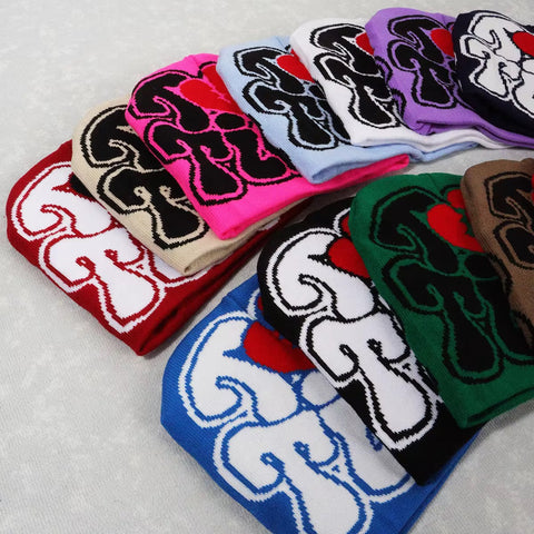 Top tier heart beanie