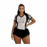 Glam lace mesh top