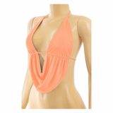 Halter cowl neck top