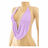 Halter cowl neck top