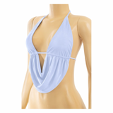 Halter cowl neck top