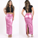 Metallic maxi skirt