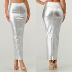 Metallic maxi skirt