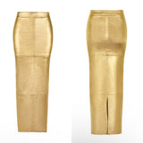 Metallic maxi skirt