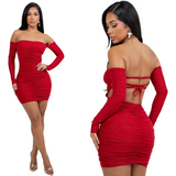 Glitter shoulder dress