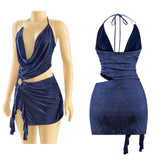 Glitter halter dress