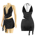 Glitter halter dress