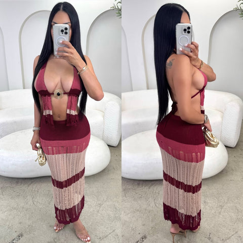Hey beautiful knit skirt set
