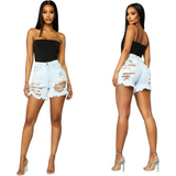 High Rise Distressed Shorts