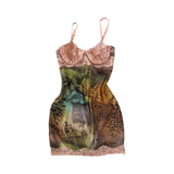 Golden safari lace dress