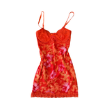 Crimson Hibiscus floral dress