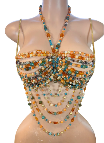 Sexy gal Goddess beaded top