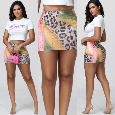 Jungle fever bling skirt