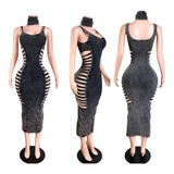 Slits maxi dress w/headband