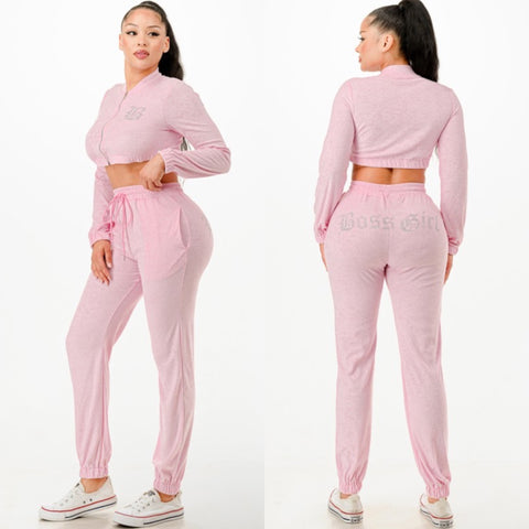 Boss Girl jogger pants set