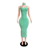 Slits maxi dress w/headband