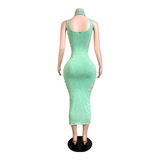 Slits maxi dress w/headband