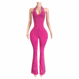 Baddie Sparkle Halter Jumpsuit