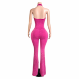 Baddie Sparkle Halter Jumpsuit