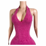 Baddie Sparkle Halter Jumpsuit
