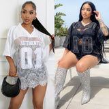 Authentic lace jersey top