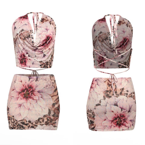 Twilight muse rhinestone skirt set